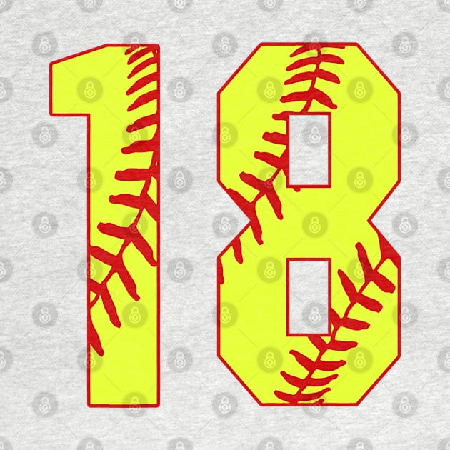 Fastpitch Softball Number 18 #18 Softball Shirt Jersey Uniform Favorite Player Biggest Fan by TeeCreations